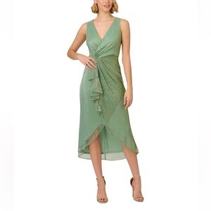 NWT Adrianna Papell Crinkle Midi Dress